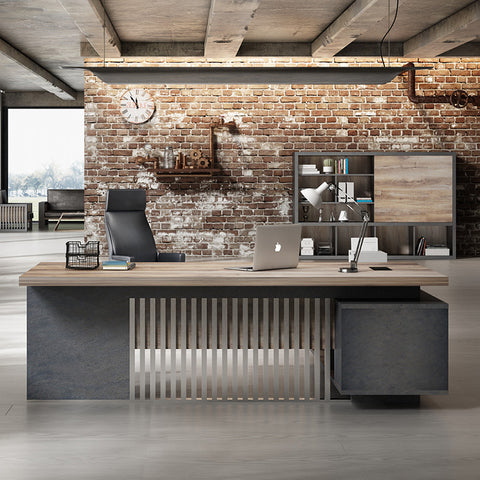 DAXTON Display Unit 2.4M - Mahogany Black,Office Furniture,Wall Units,Modern Furniture