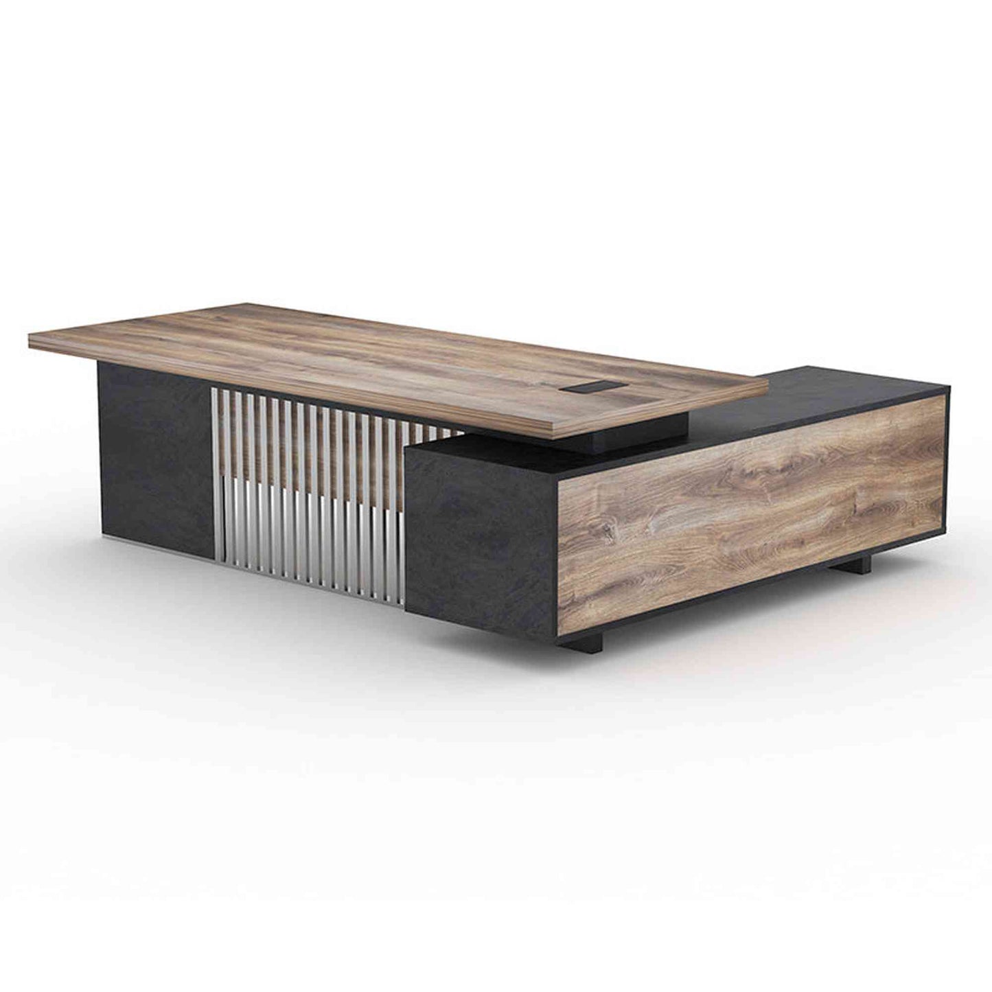 DAXTON Executive Office Desk with Left Return 2.4M - Mahogany Black,Office Furniture,Desks,Featured Products,Modern Furniture