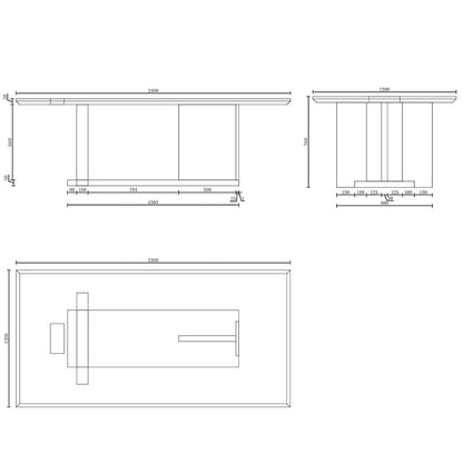 ZEA Boardroom Table 2.4M - Warm Oak & Black