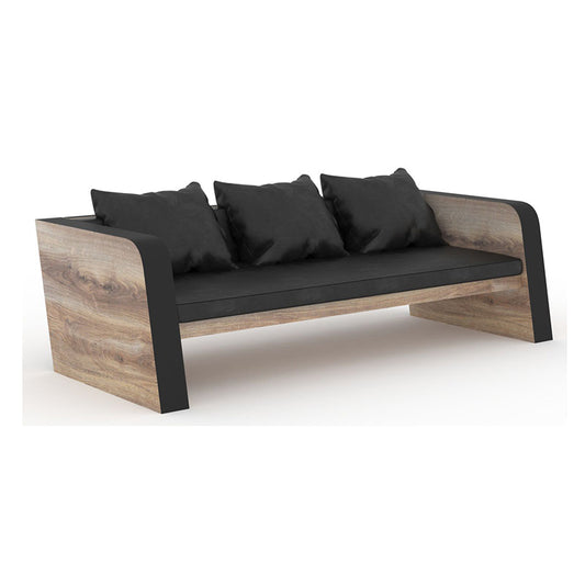 FRANCO Three Seater Sofa - Mahogany Black,Office Furniture,Office Chairs & Seating,Modern Furniture