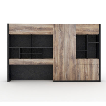 EASTON Display Unit 3.2M - Mahogany Black,Office Furniture,Wall Units,Modern Furniture