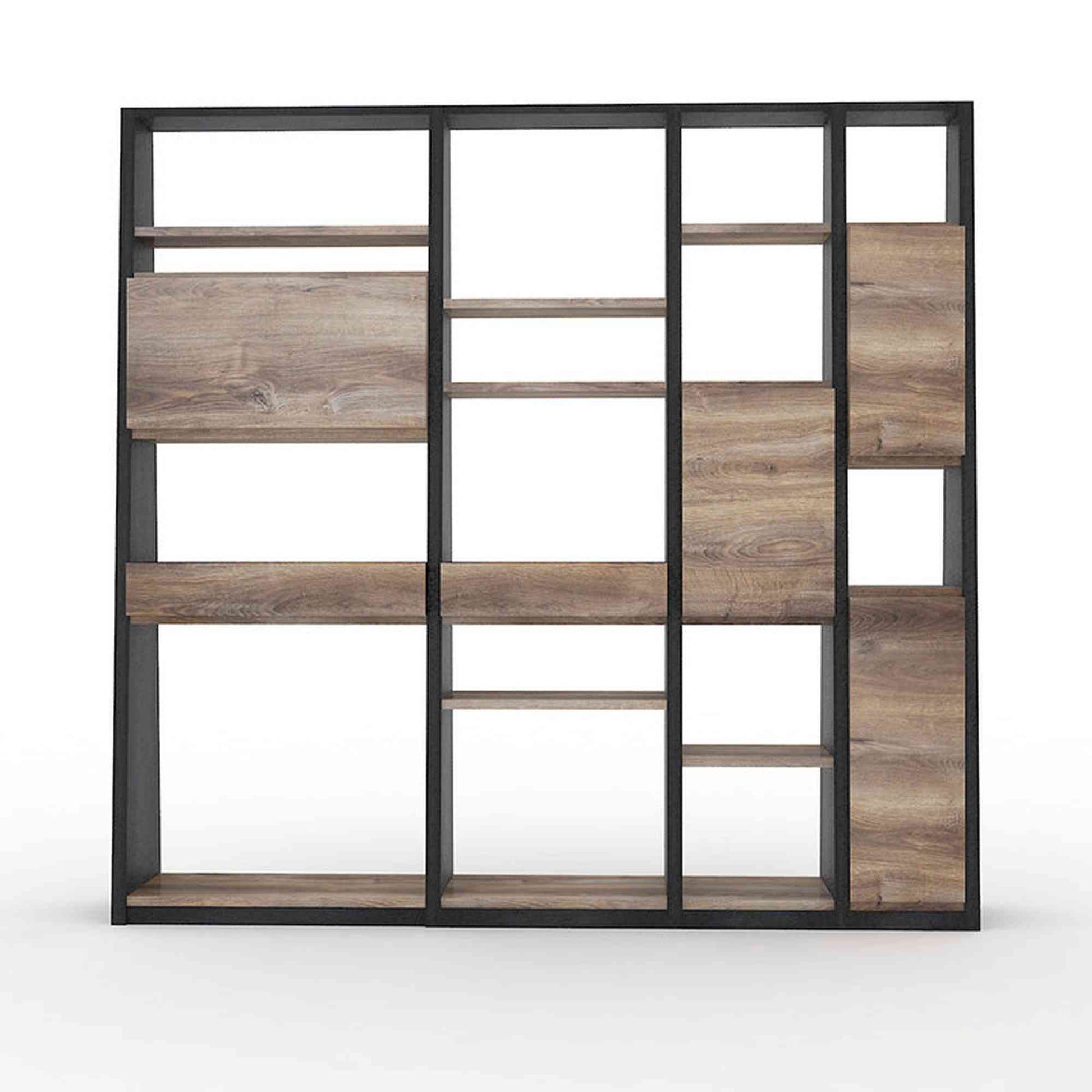 BARON Display Unit 2.3M - Mahogany Black,Office Furniture,Wall Units,Modern Furniture