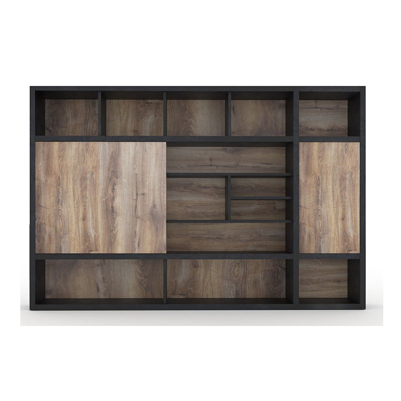 PHOENIX Display Unit 3.0M - Mahogany Black,Office Furniture,Wall Units,Modern Furniture