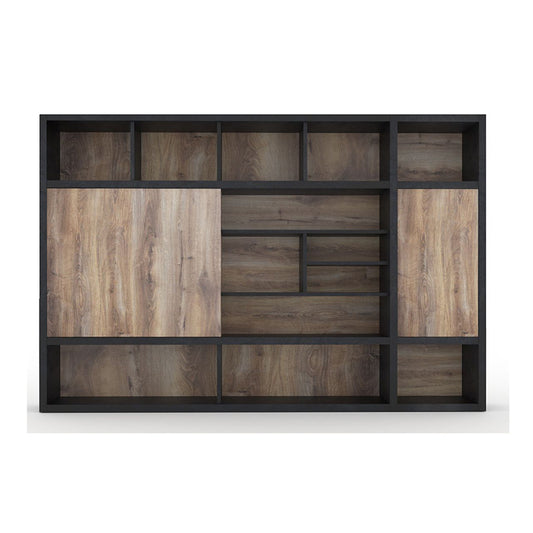 PHOENIX Display Unit 3.0M - Mahogany Black,Office Furniture,Wall Units,Modern Furniture