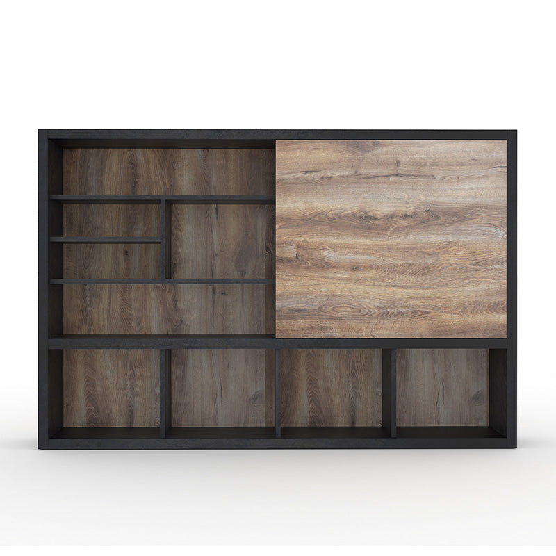 DAXTON Display Unit 2.4M - Mahogany Black,Office Furniture,Wall Units,Modern Furniture