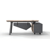ARTO Executive Office Desk with Reversible Return 1.8M - 2.0M - Warm Oak & Black