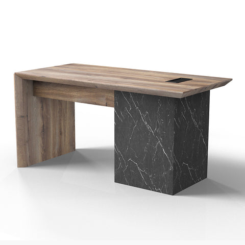 LOGAN Executive Desk Reversible 150cm - Warm Oak & Black