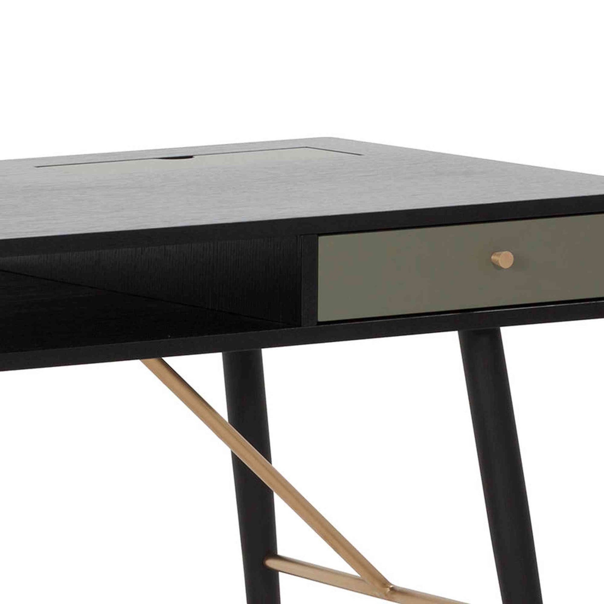 OMARI Study Desk 117cm - Black & Green,Living Room Furniture,Entertainment Units,Modern Furniture
