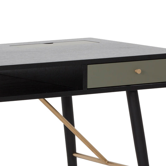 OMARI Study Desk 117cm - Black & Green,Living Room Furniture,Entertainment Units,Modern Furniture