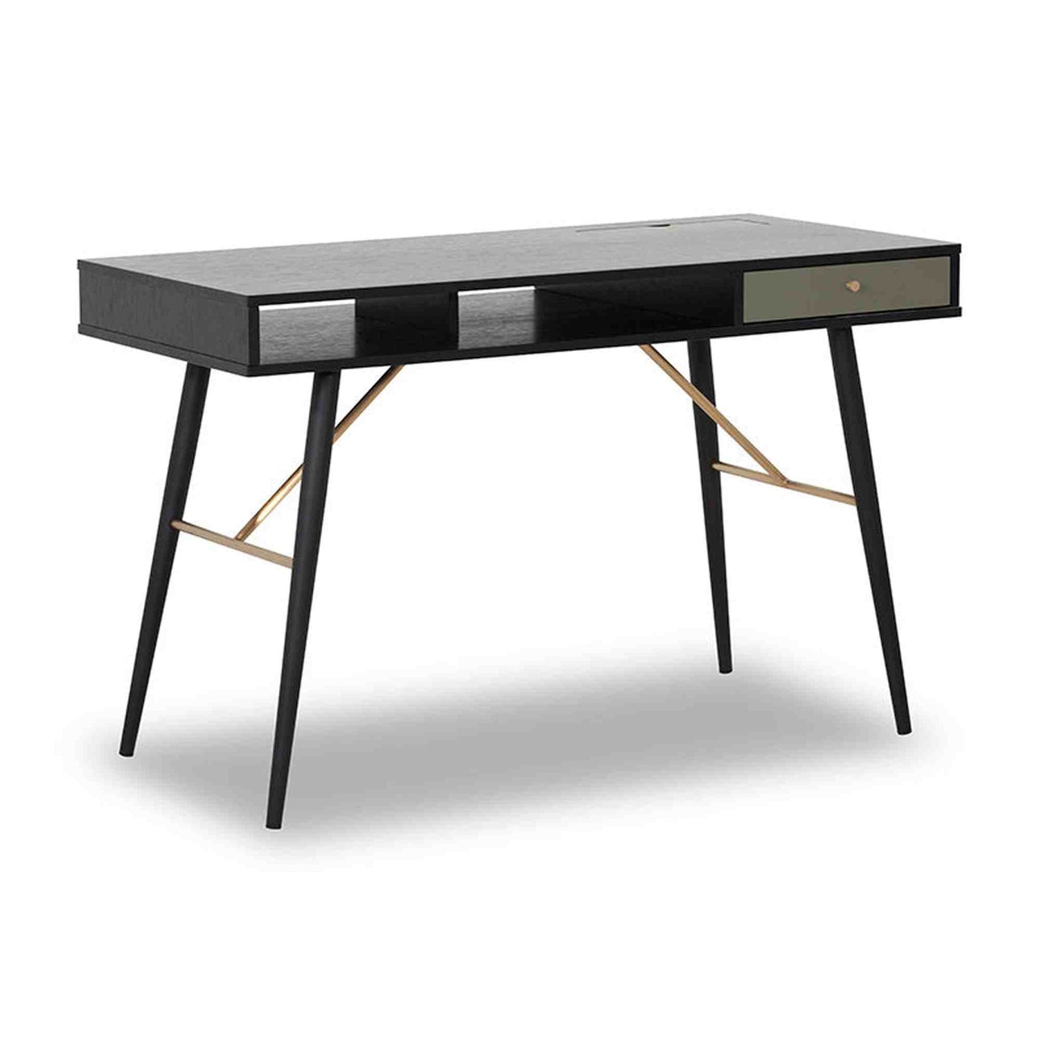 OMARI Study Desk 117cm - Black & Green,Living Room Furniture,Entertainment Units,Modern Furniture