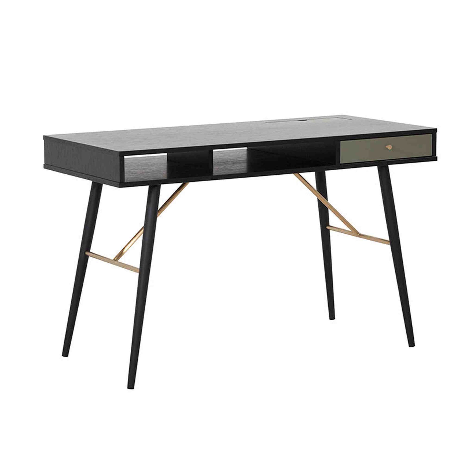OMARI Study Desk 117cm - Black & Green,Living Room Furniture,Entertainment Units,Modern Furniture