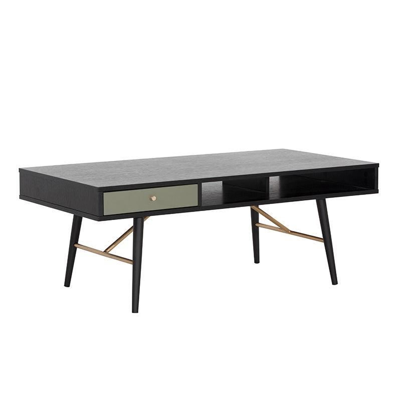 OMARI 117cm Black & Green Oak Coffee Table,Living Room Furniture,Coffee Tables,Occasional Tables,Modern Furniture