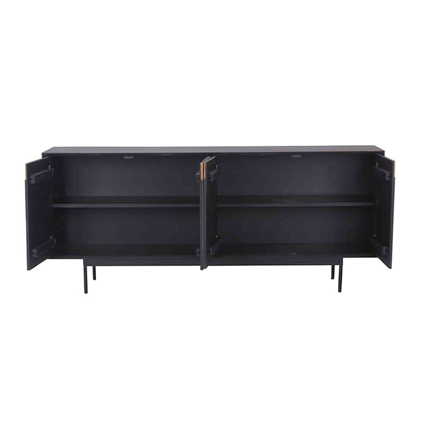RADLEY Sideboard 180 cm Solid Mango Wood - Natural & Black