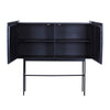 SHANTI Tall Sideboard 120cm Solid Acacia Wood - Black