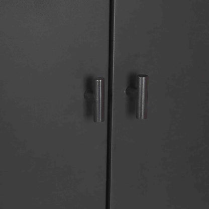 SHANTI Tall Sideboard 120cm Solid Acacia Wood - Black