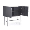 SHANTI Tall Sideboard 120cm Solid Acacia Wood - Black