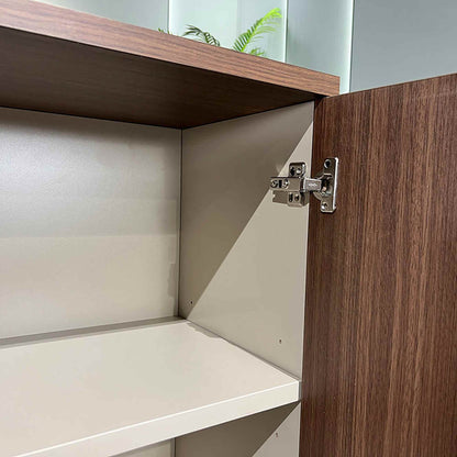 ANDERSON Credenza Cabinet 160cm - Hazelnut & Beige