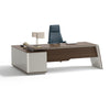 ANDERS Executive Desk Reversible Return 2.4M - Hazelnut & Beige