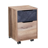 Daxton Mobile Pedestal Cabinet 41cm - Warm Oak & Black
