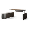 LUCA Sit & Stand Executive Desk with Electric Lift and Reversible Return 240cm - Hazelnut & Grey
