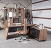 SUTTON Executive Desk with Right Return 180cm - 200cm - Warm Oak & Black