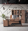 SUTTON Executive Desk with Right Return 180cm - 200cm - Warm Oak & Black