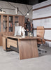 SUTTON Executive Desk with Right Return 180cm - 200cm - Warm Oak & Black