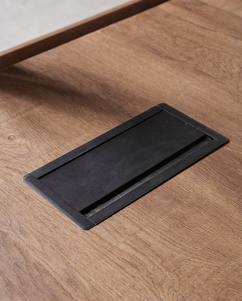 SUTTON Executive Desk with Right Return 180cm - 200cm - Warm Oak & Black