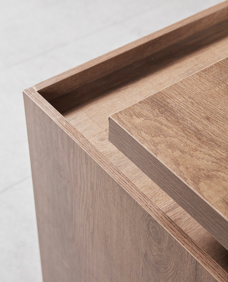 SUTTON Executive Desk with Right Return 180cm - 200cm - Warm Oak & Black