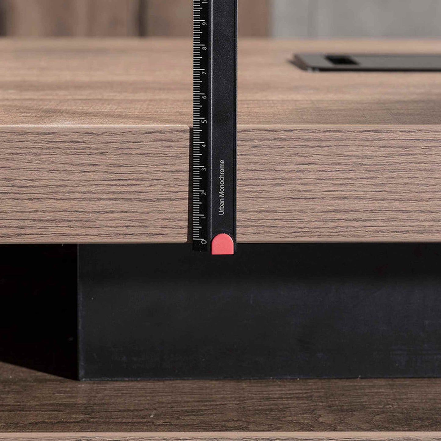 KELLEN Executive Desk with Left Return 1.6-1.8M - Warm Oak & Black