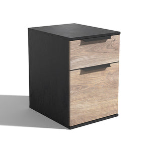 TRIBECA 2 Drawer Filing Pedestal Cabinet - Warm Oak & Black