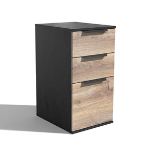 TRIBECA 3 Drawer Filing Pedestal Cabinet - Warm Oak & Black