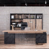 DAXTON Executive Desk with Left Return 200cm - Warm Oak & Black