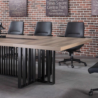 VIDAL Boardroom Table 3.6m x 1.2m - Warm Oak & Black