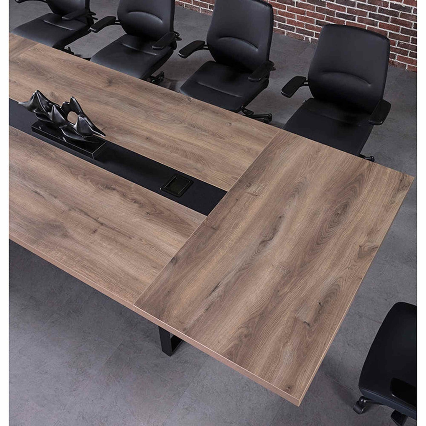 VIDAL Boardroom Table 3.6m x 1.2m - Warm Oak & Black