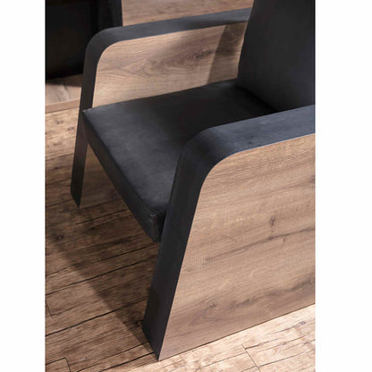 FRANCO Single Seater Sofa - Warm Oak & Black