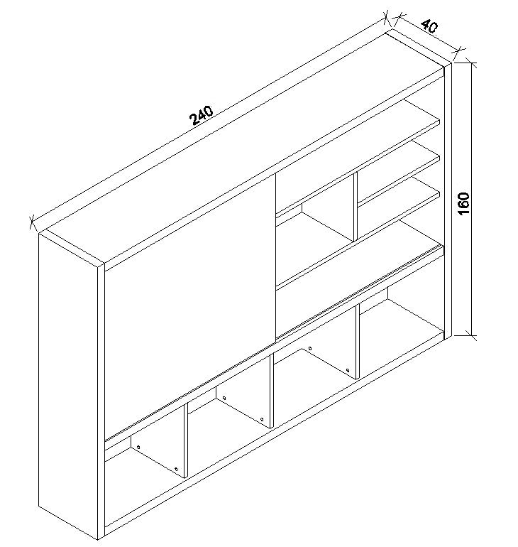 DAXTON Display Unit 2.4M - Mahogany Black,Office Furniture,Wall Units,Modern Furniture