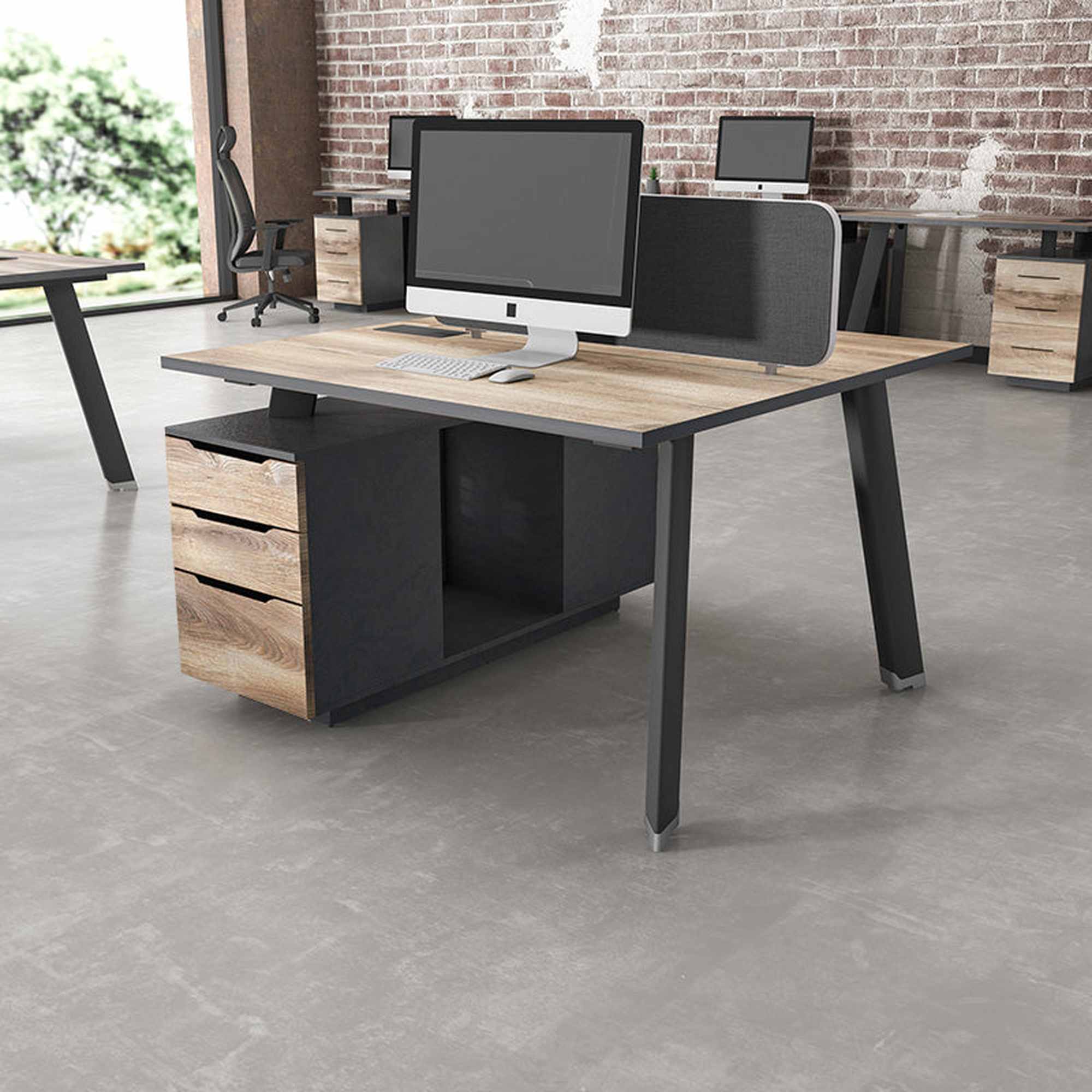 ARTO 2 People Back to Back Workstation Desk 2 Cabinets 1.2M ARTO 2 People Back to Back Workstation Desk 2 Cabinets 1.2M