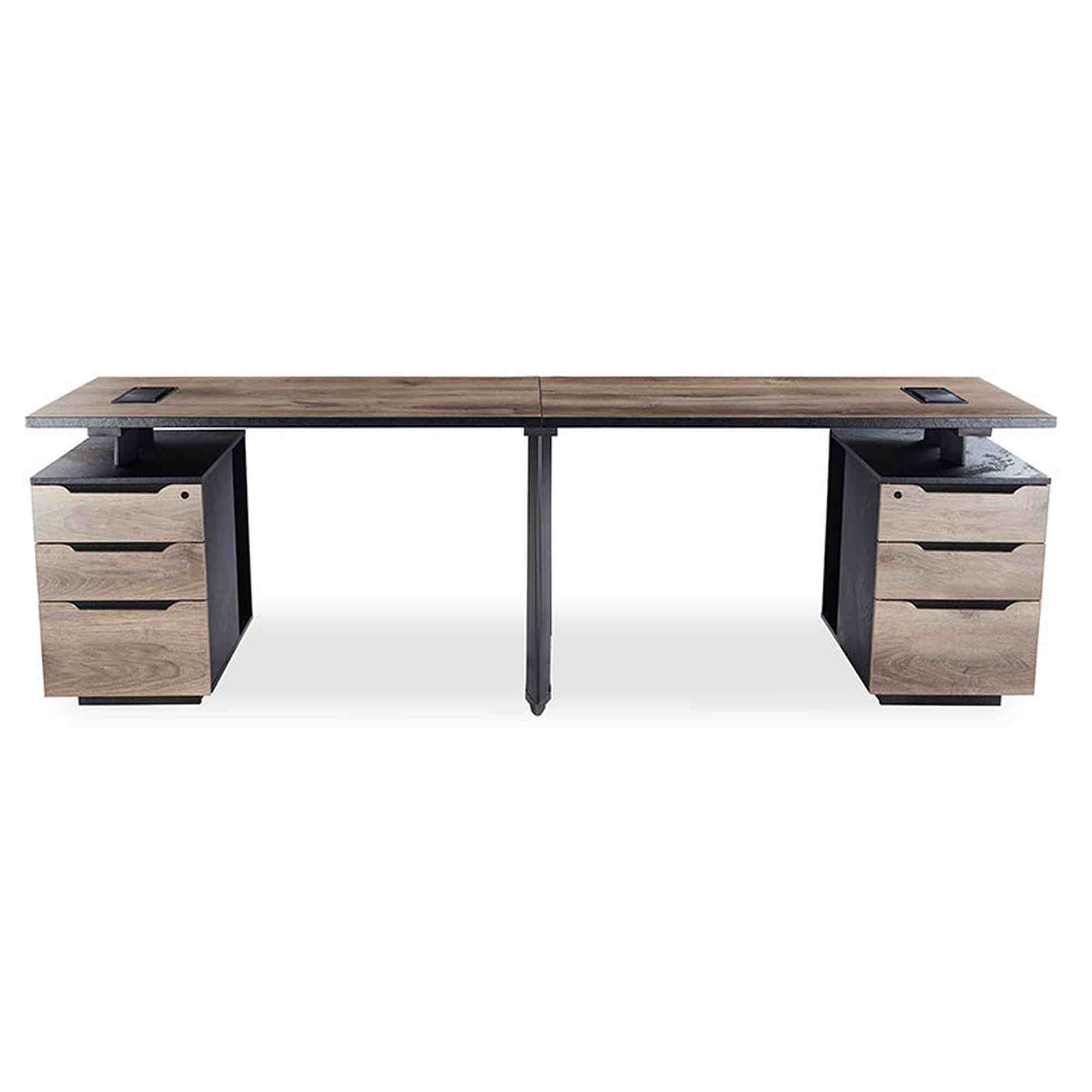 ARTO 2 People Workstation with 2 Cabinets 2.4M - Warm Oak ARTO 2 People Workstation with 2 Cabinets 2.4M - Warm Oak