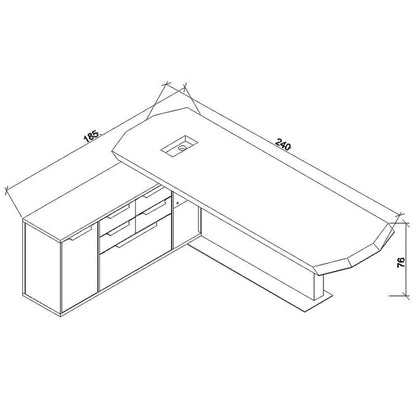 MAGNUS Executive Office Desk with Left Return 2.4M - Tobacco