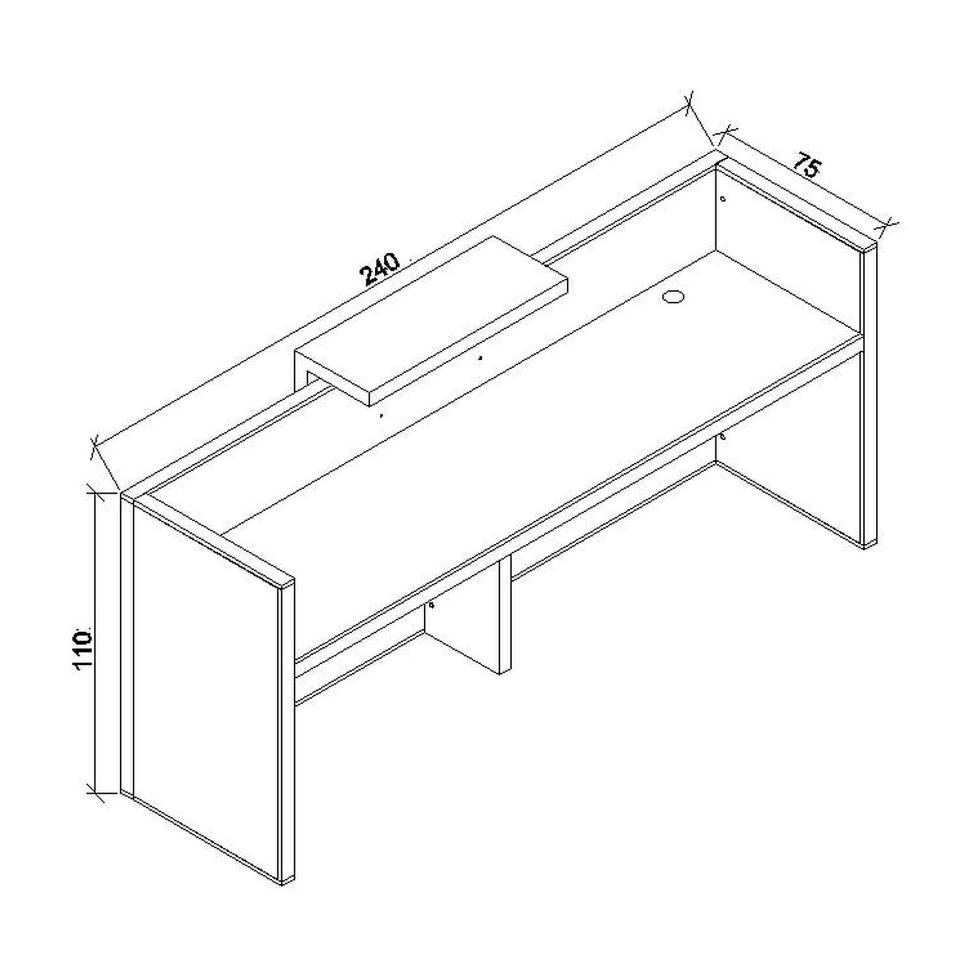DEWITT Reception Desk 2.4M - Tobacco,Office Furniture,Reception Desks,Modern Furniture