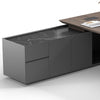 ARMANDO Executive Desk 220cm Left Return - Hazelnut & Grey