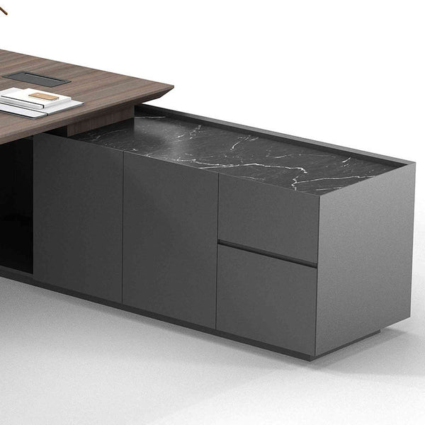 Curated visual reference: Armando Executive Desk 220Cm Right Return Hazelnut Grey Photo Inspiration