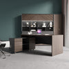 MONTE Executive Desk with Reversible Mobile Return 180cm - Hazelnut & Grey