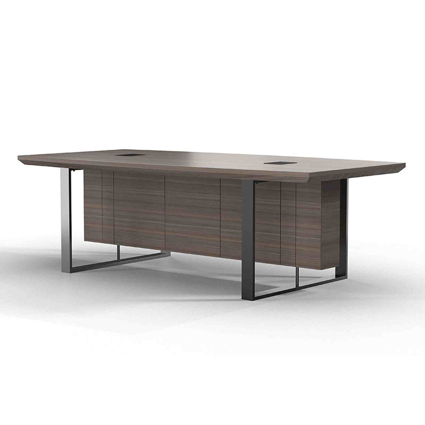 INIGO Boardroom Meeting Table 2.4M - Hazelnut & Black