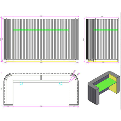 HALO Reception Desk 180cm - Oak & White
