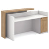 ZIVA Reception Desk 1.8M with Left Panel - Oak & White
