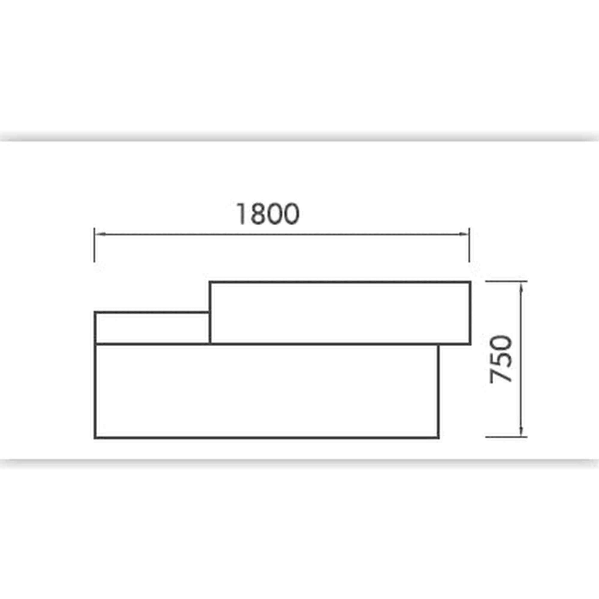 ZIVA Reception Desk 1.8M with Right Panel - White,Office Furniture,Reception Desks,Modern Furniture