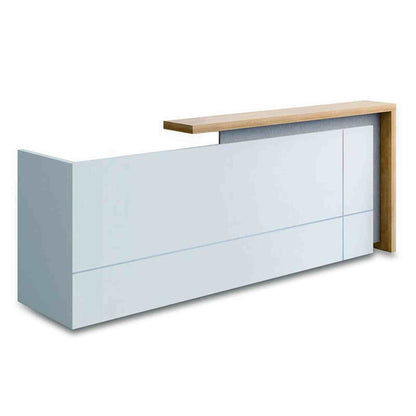 ZIVA Reception Desk 1.8M with Left Panel - White,Office Furniture,Reception Desks,Modern Furniture