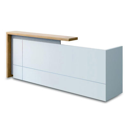 ZIVA Reception Desk 2.4M with Right Panel - Oak & White